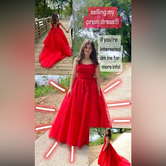 Sherri Hill Dress 53116 in red. Great condition only worn once. Fits many sizes - Picture 2 of 6